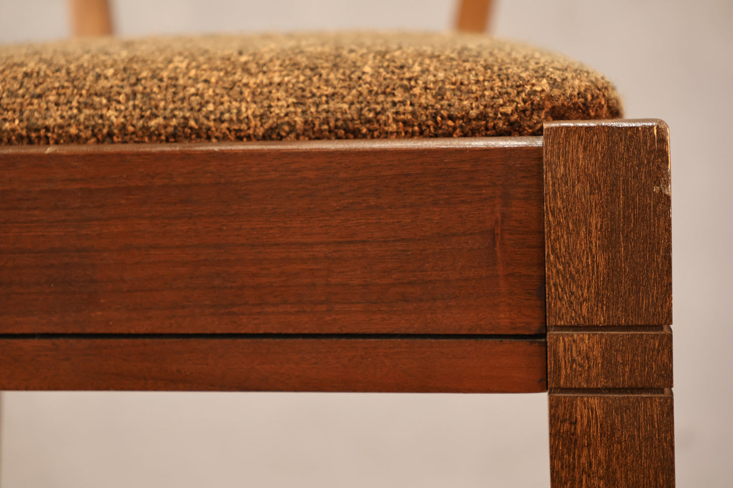 Mid Century Wool & Wood Sewing Chair  - ONLINE ONLY