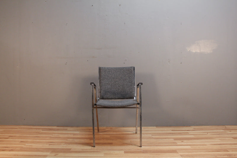 Industrial Gray Tweed Armchair