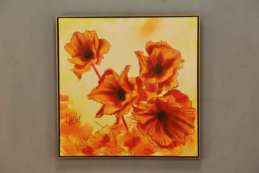 Large Mid Century "Poppies" Painting
