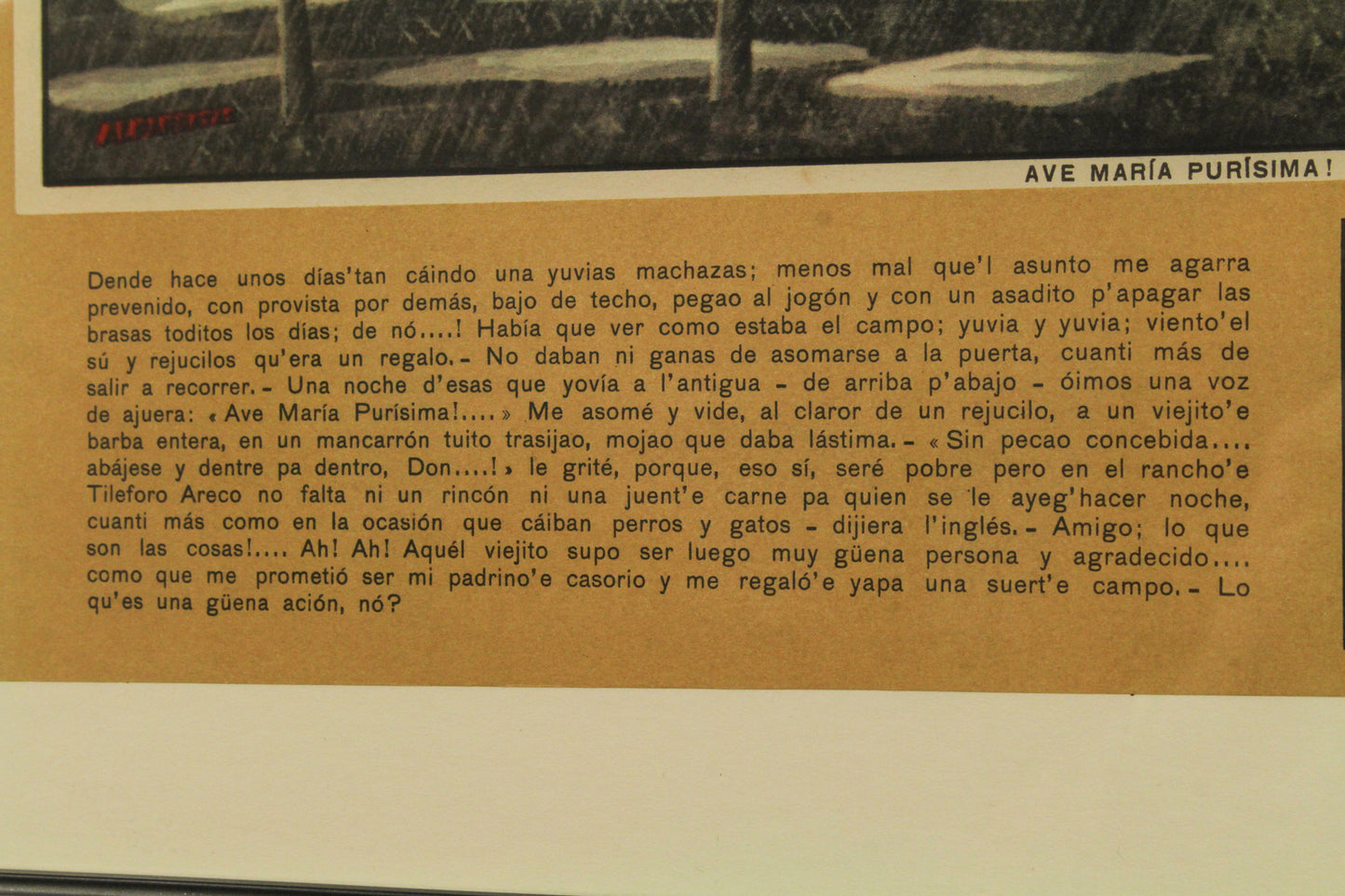 1934 "Diciembre: Ave María Purísima" Argentine Calendar