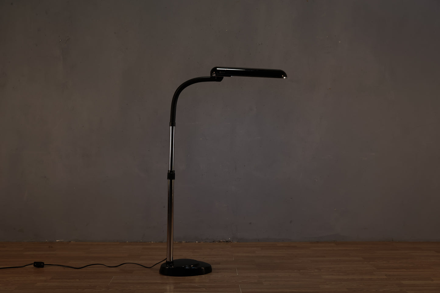 Contemporary Black Gooseneck Floor Lamp