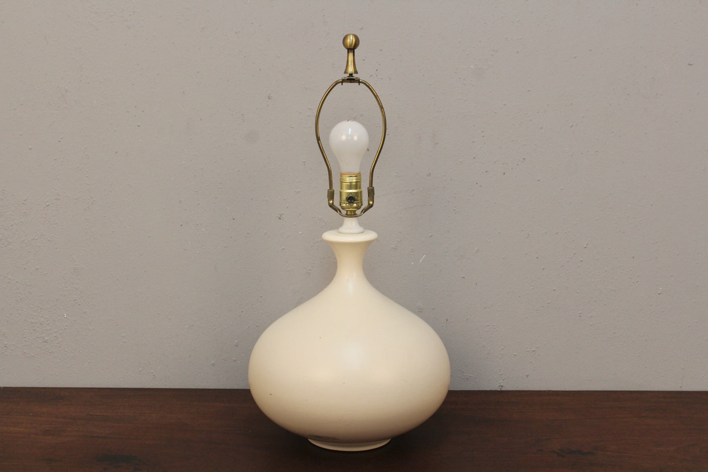 Pair of White Flared Ceramic Table Lamps