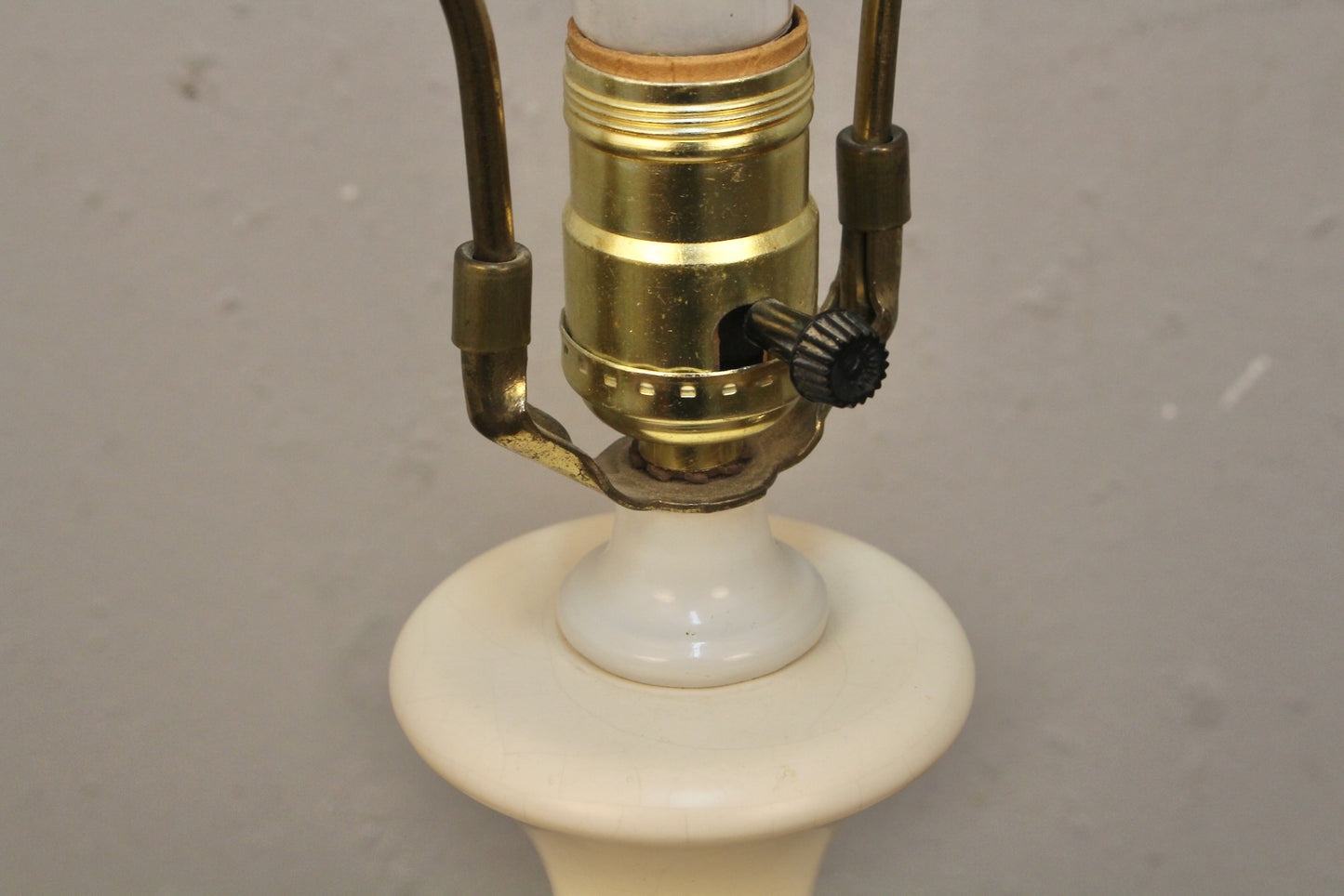 Pair of White Flared Ceramic Table Lamps