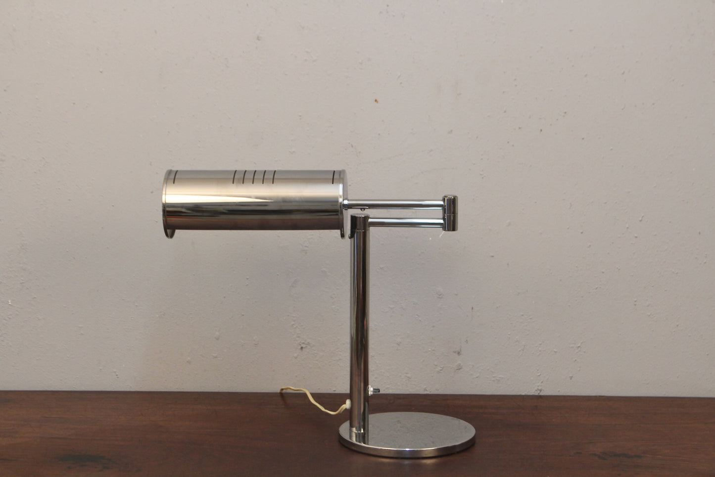Walter Von Nessen Chrome Swing-Arm Table Lamp
