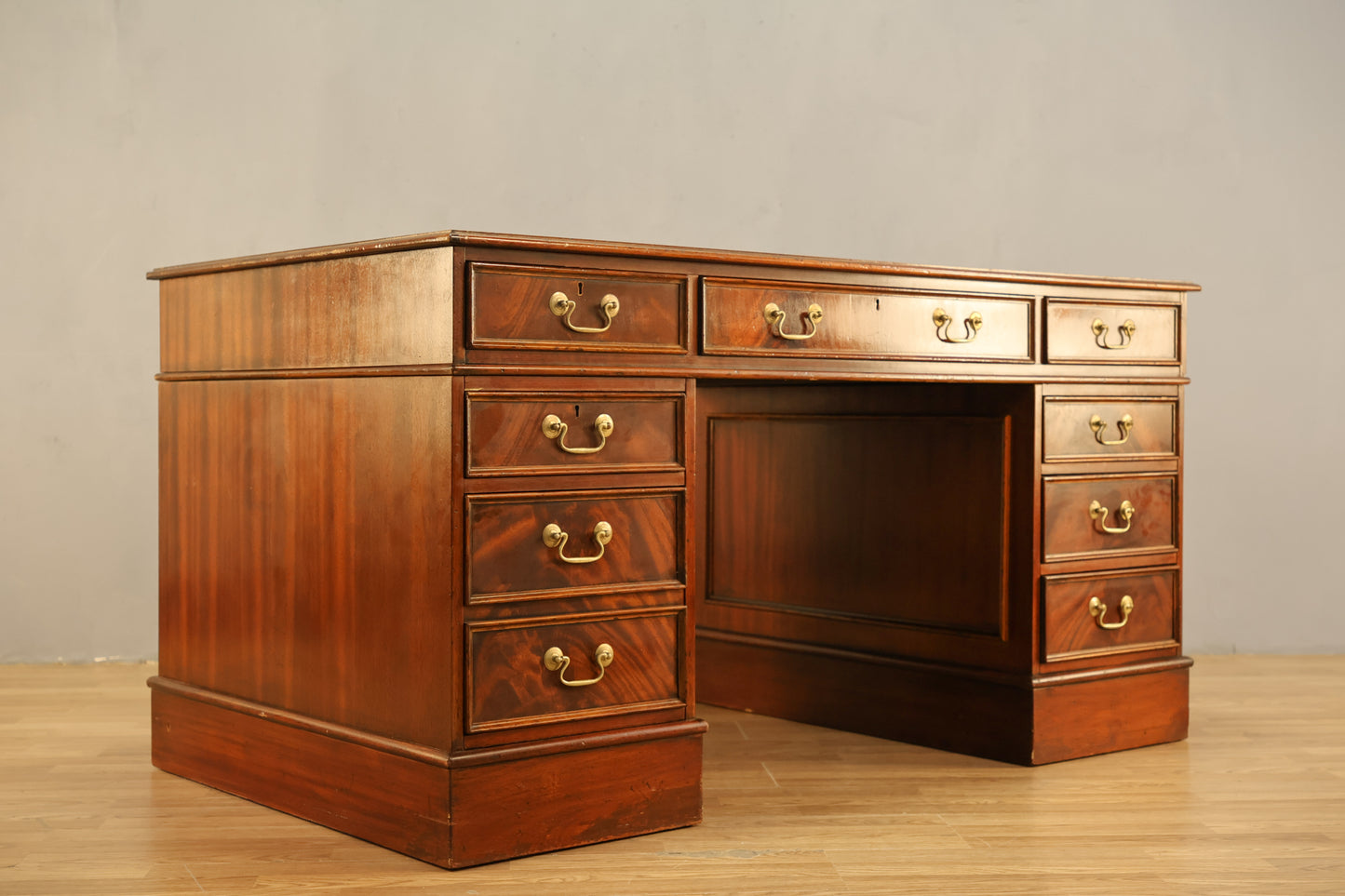 Mahogany Leather-Top Executive Desk - ONLINE ONLY