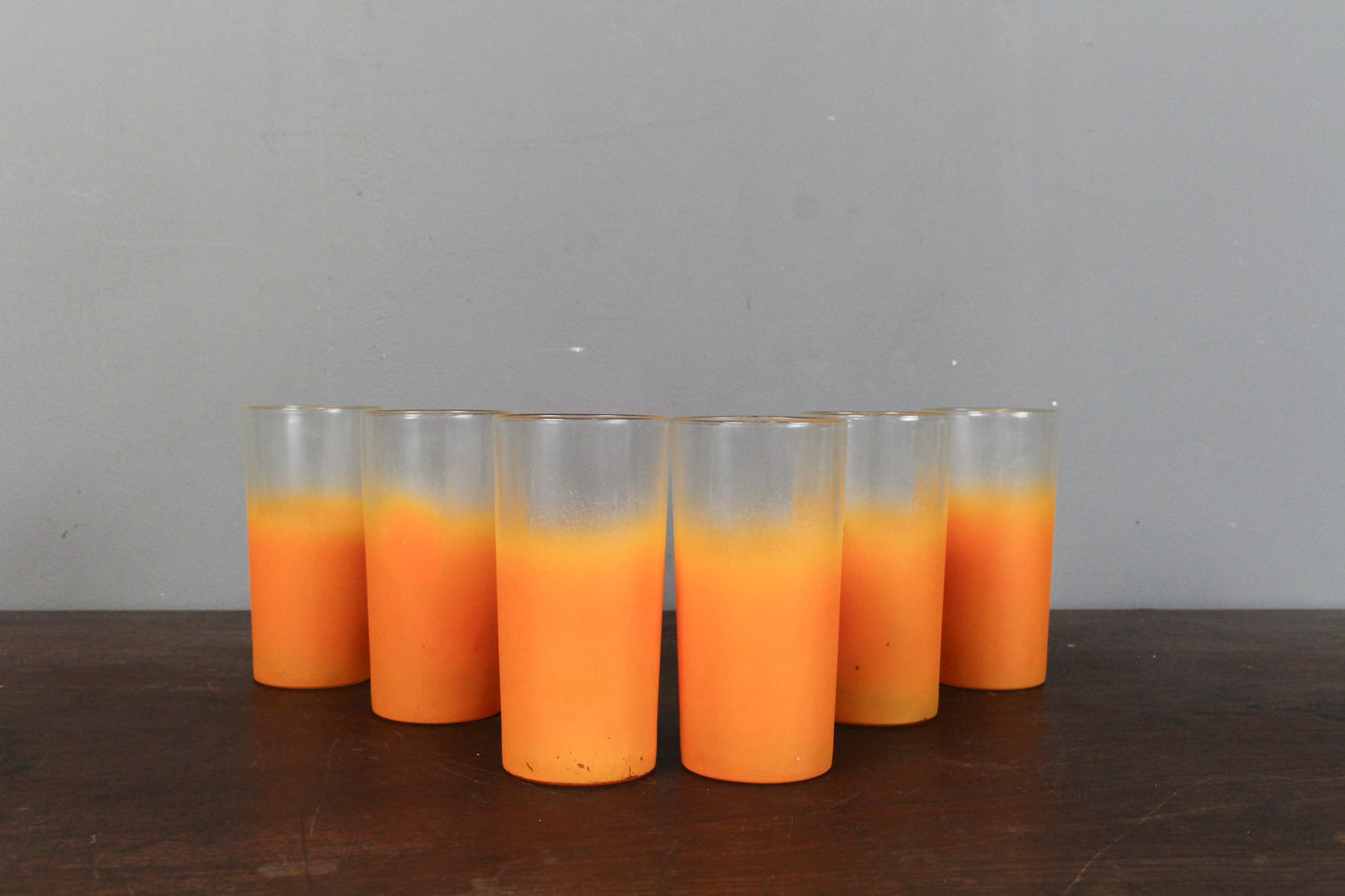 Set of 6 Orange Spray Glasses