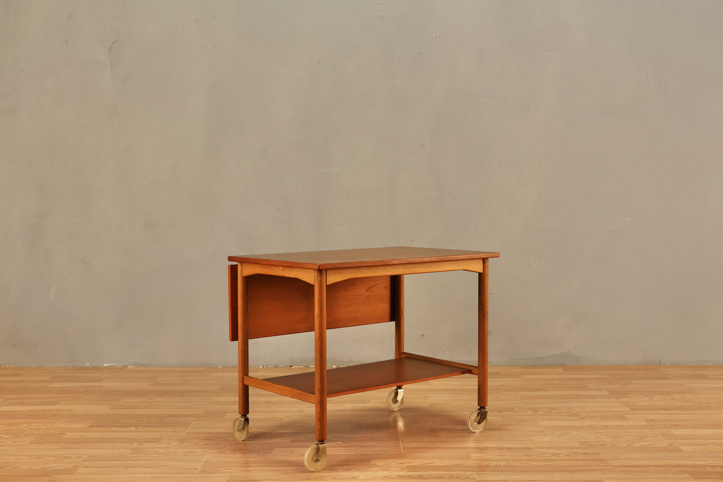 Swedish Teak Drop-Leaf Bar Cart