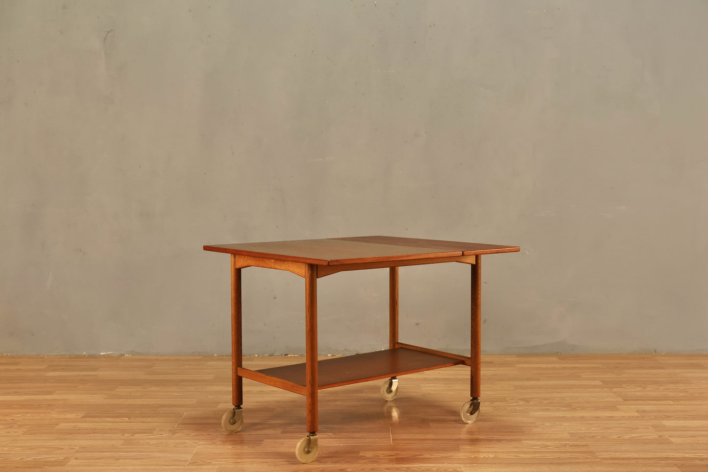 Swedish Teak Drop-Leaf Bar Cart