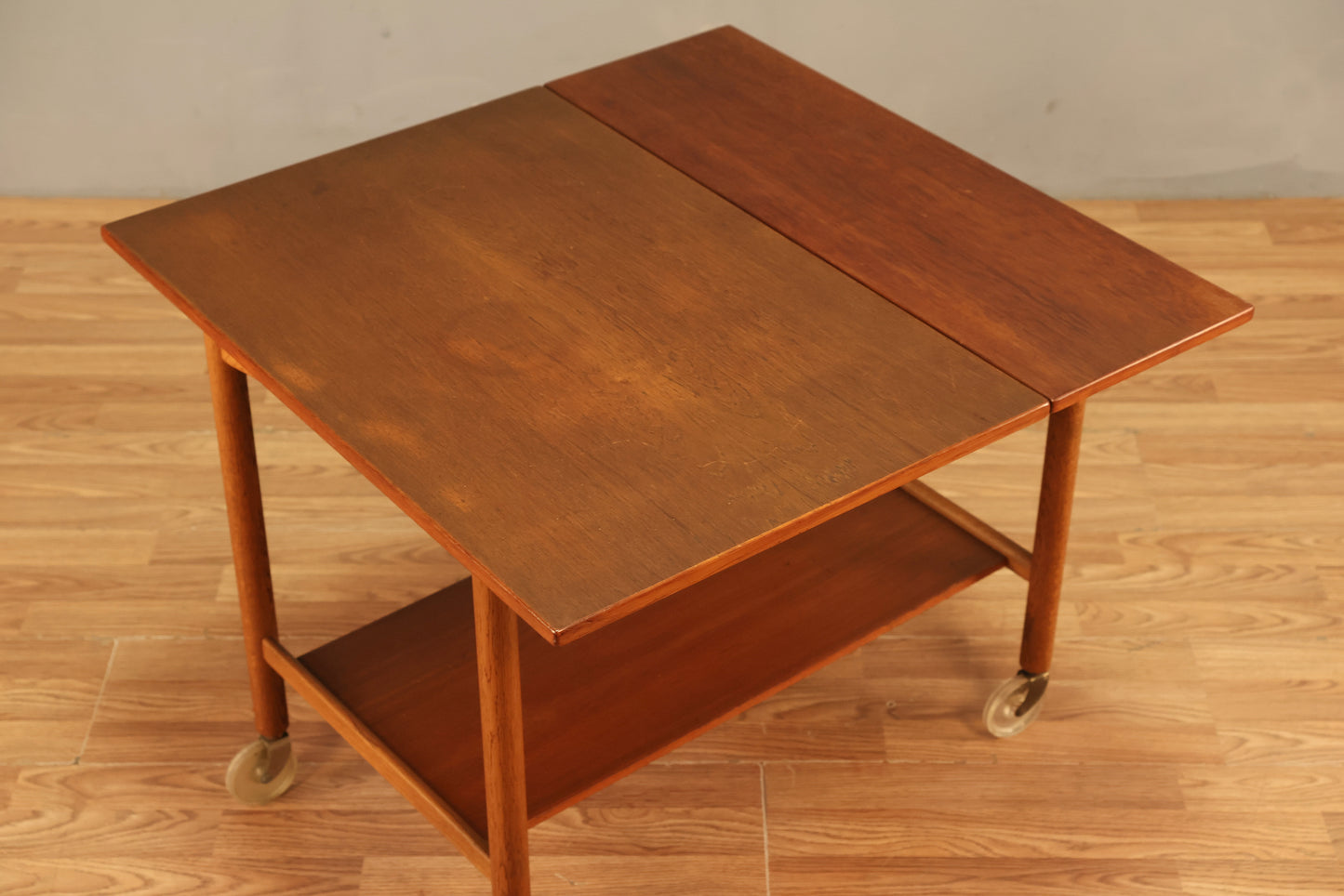 Swedish Teak Drop-Leaf Bar Cart