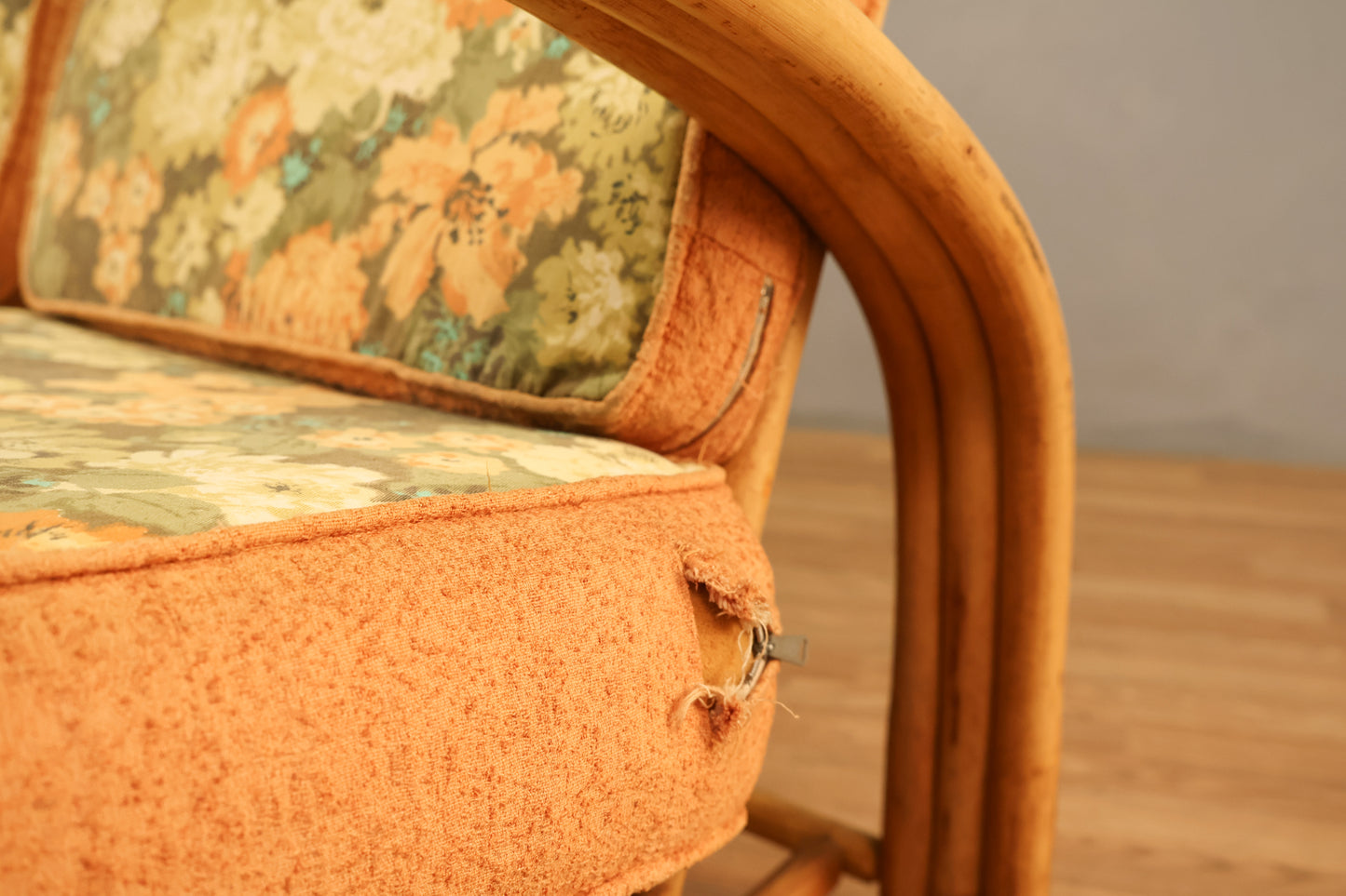 Boho Bamboo & Floral Sofa - ONLINE ONLY