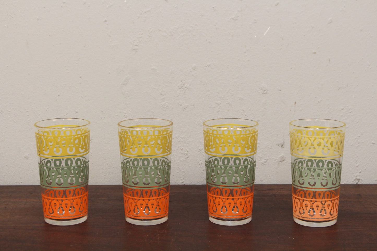 1960s Set of 4 Geometric Glasses