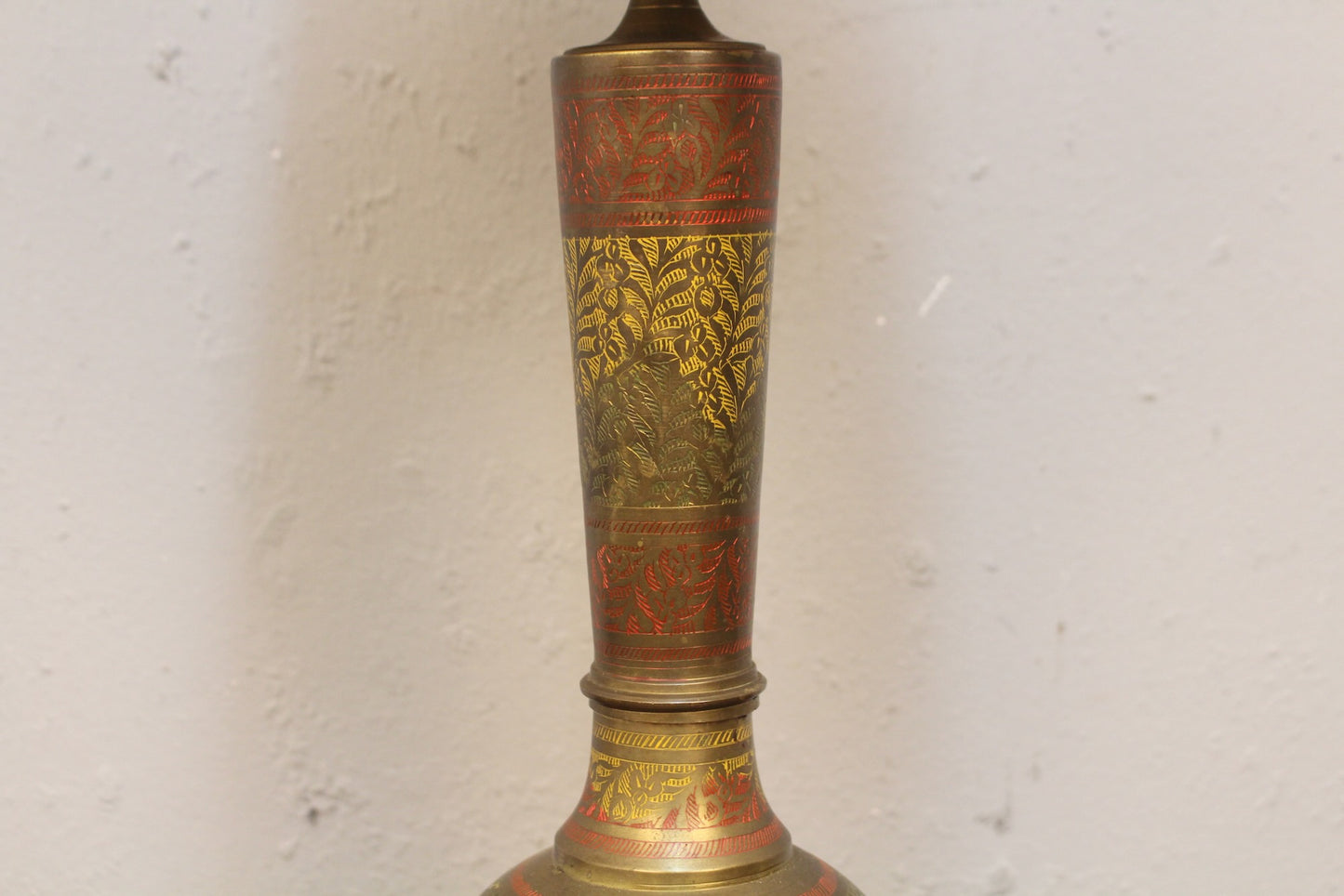 Small Etched Brass Table Lamp