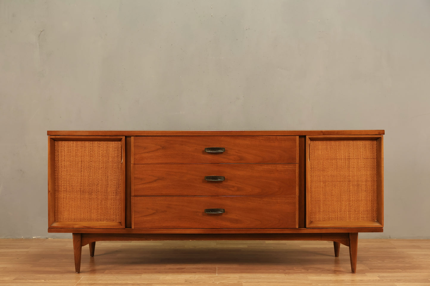 Kent Coffey Walnut & Woven Credenza