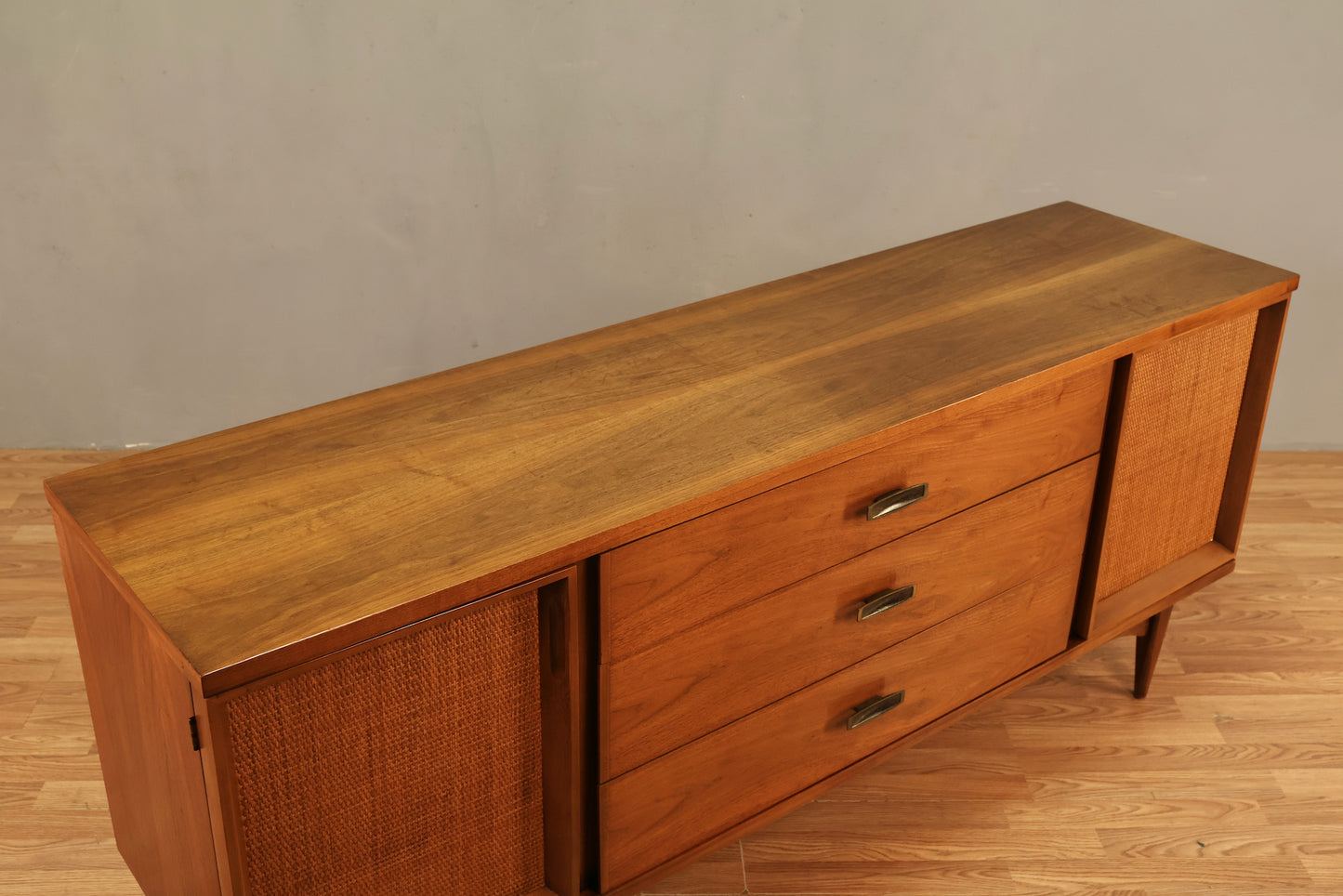 Kent Coffey Walnut & Woven Credenza