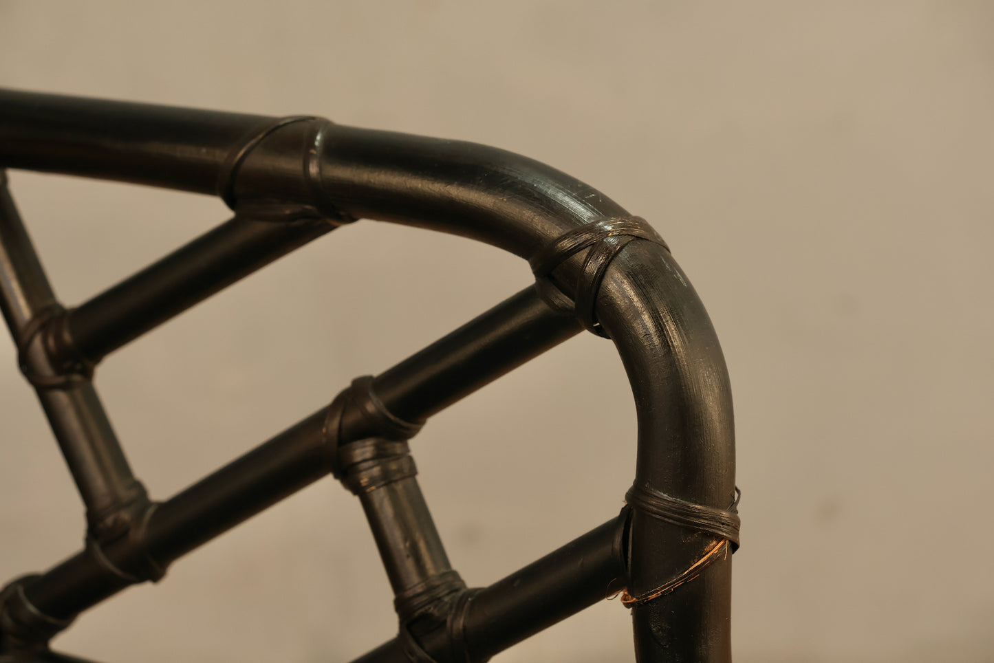 Modern Black Bamboo Armchair