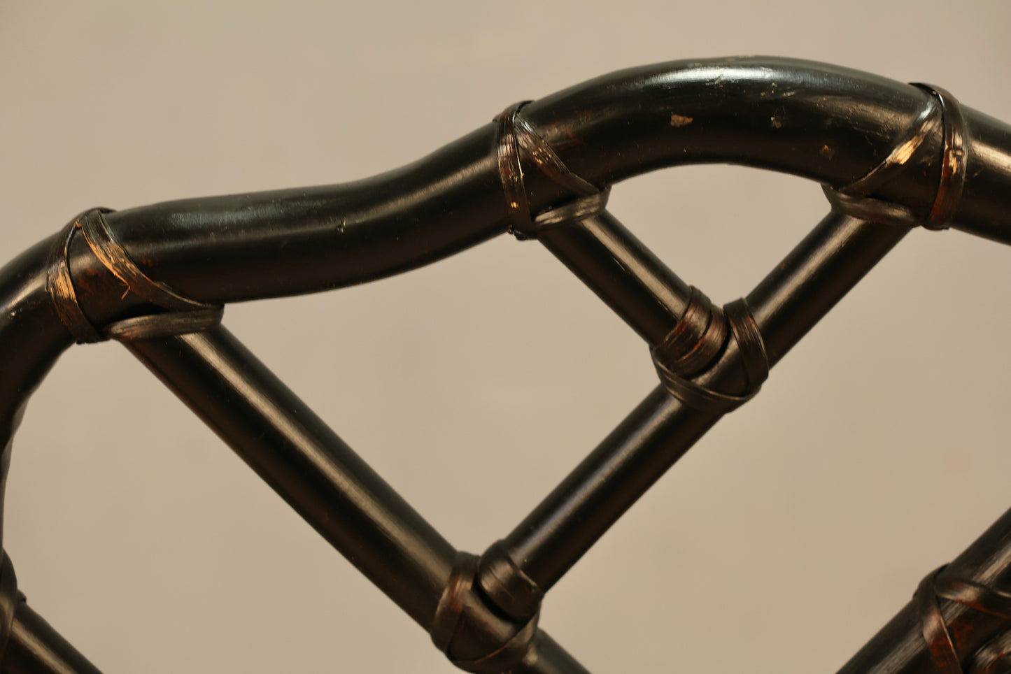 Modern Black Bamboo Armchair