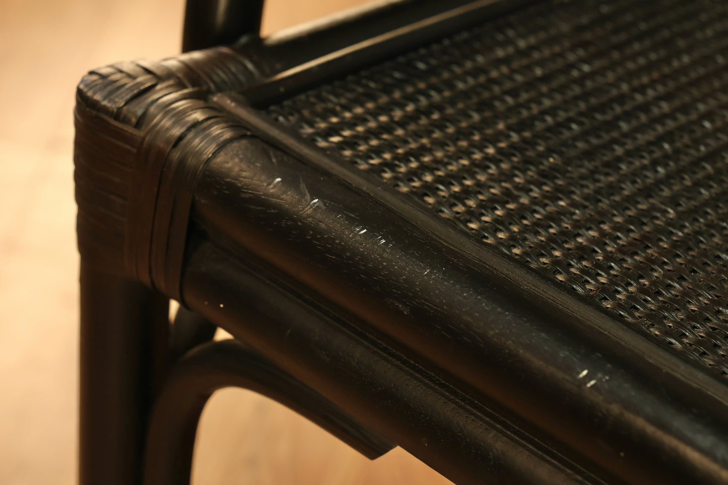 Modern Black Bamboo Armchair