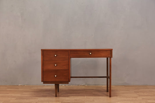 Stanley Walnut & Laminate 4-Drawer Desk