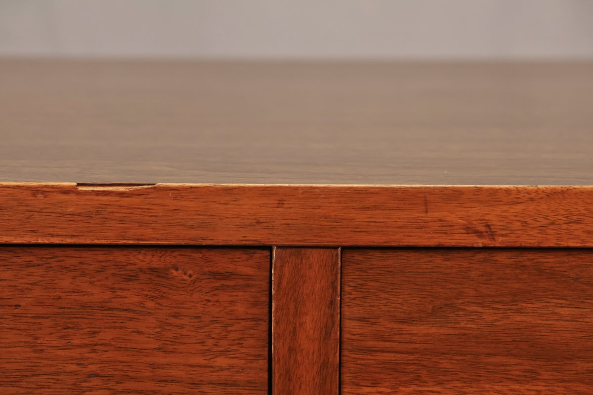 Stanley Walnut & Laminate 4-Drawer Desk