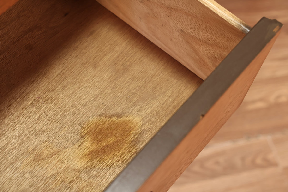 Stanley Walnut & Laminate 4-Drawer Desk