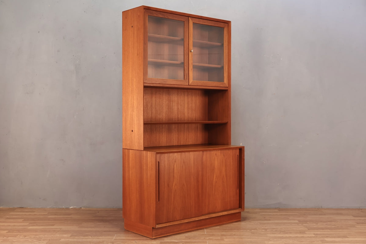 Luxe Danish Teak & Glass Wall Unit