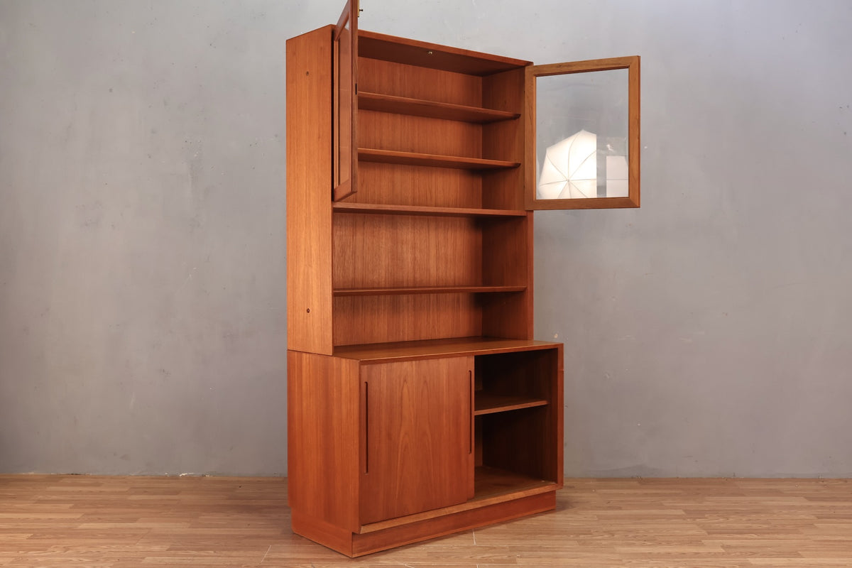 Luxe Danish Teak & Glass Wall Unit