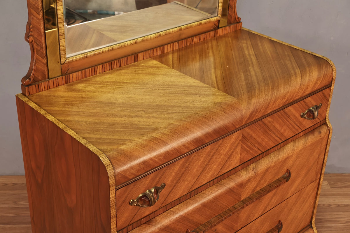 Art Deco 3-Drawer Waterfall Vanity