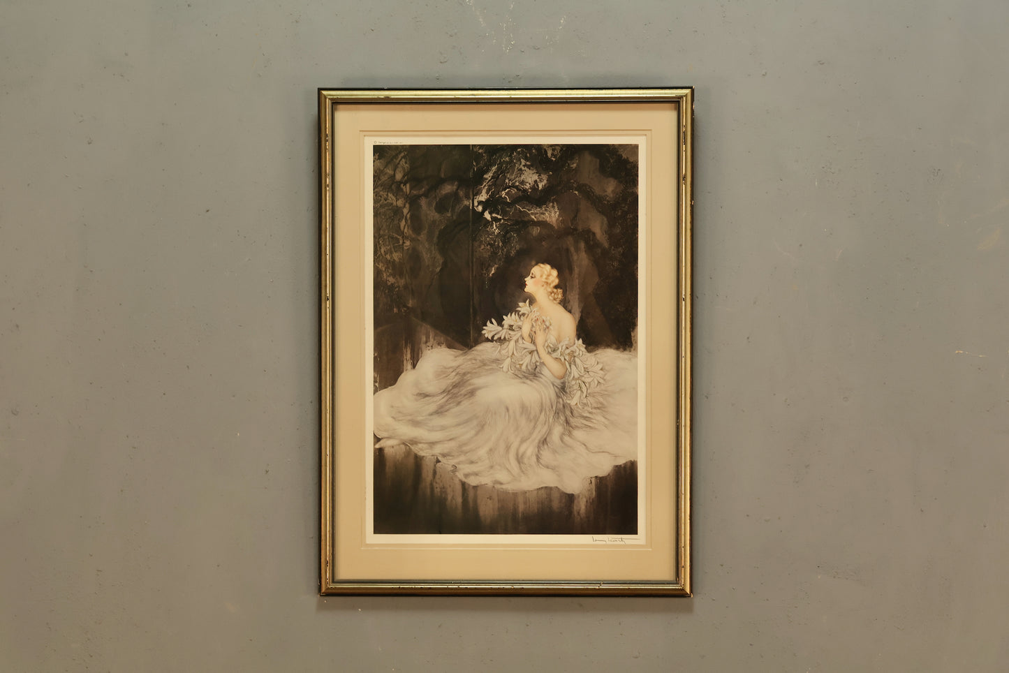 "Lillies" Louis Icart Etching