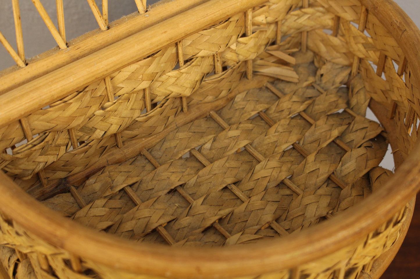 Slim Rattan 2-Tier Wall Shelf