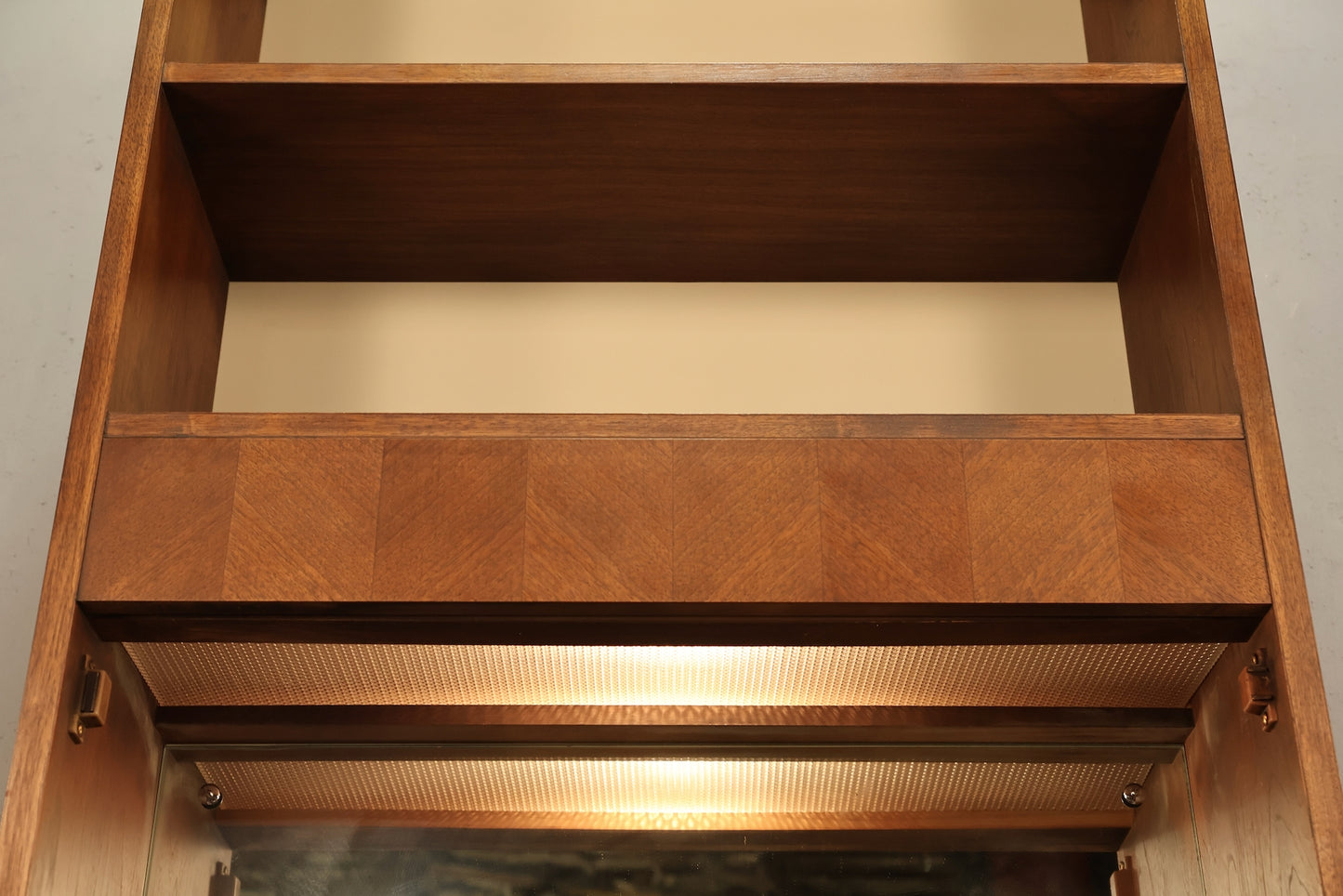 Luxe 1960s Walnut & Chrome Wall Unit