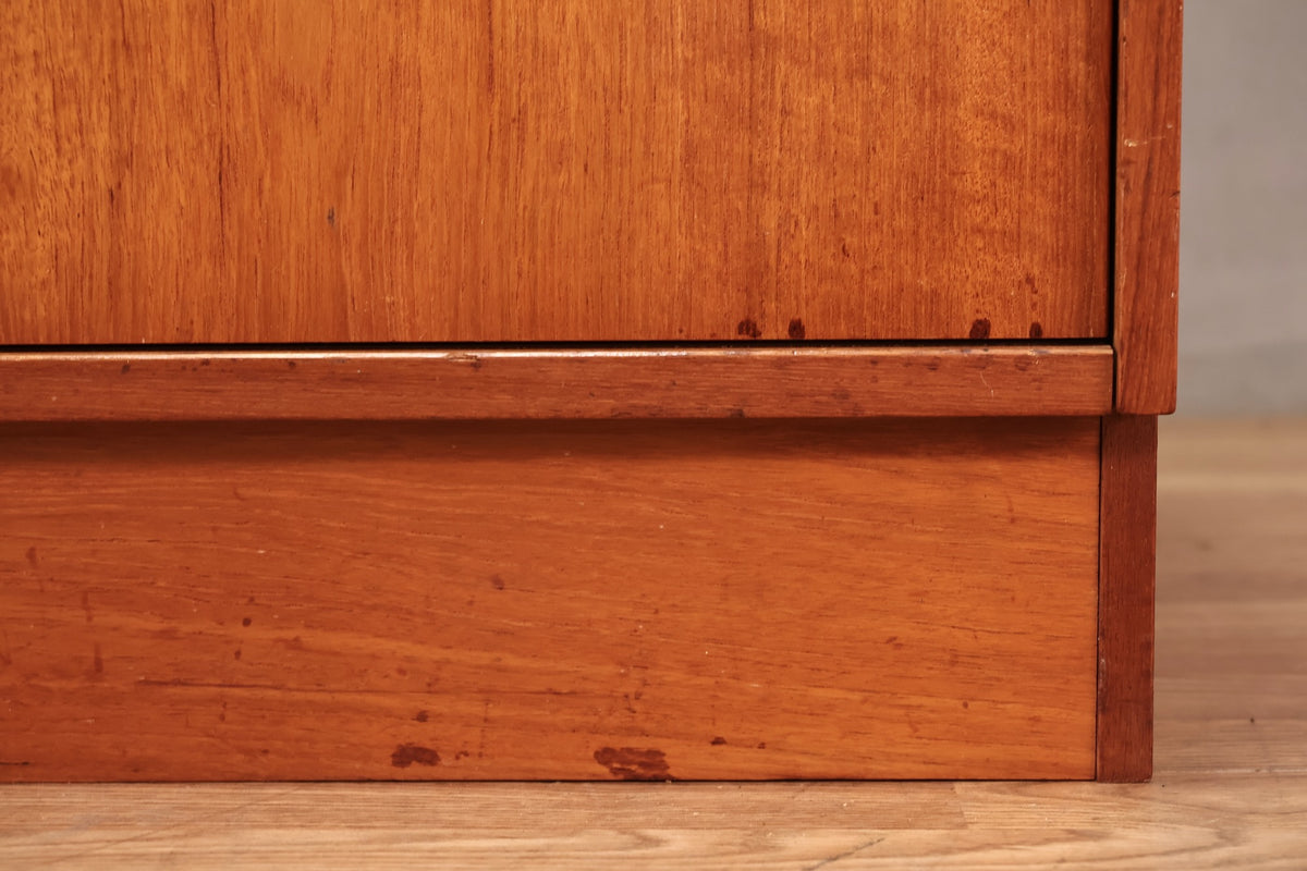 Low Teak Sliding-Door Credenza