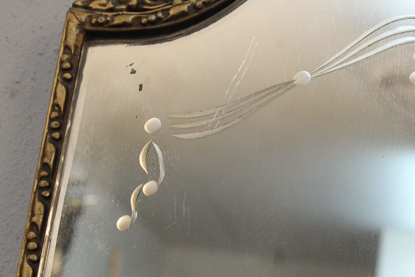 Art Nouveau Etched Mirror