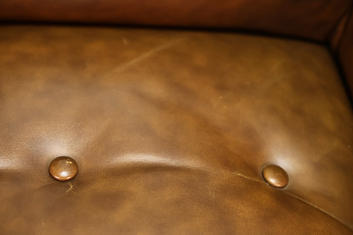 Mid Century Sepia Vinyl Executive Desk Chair