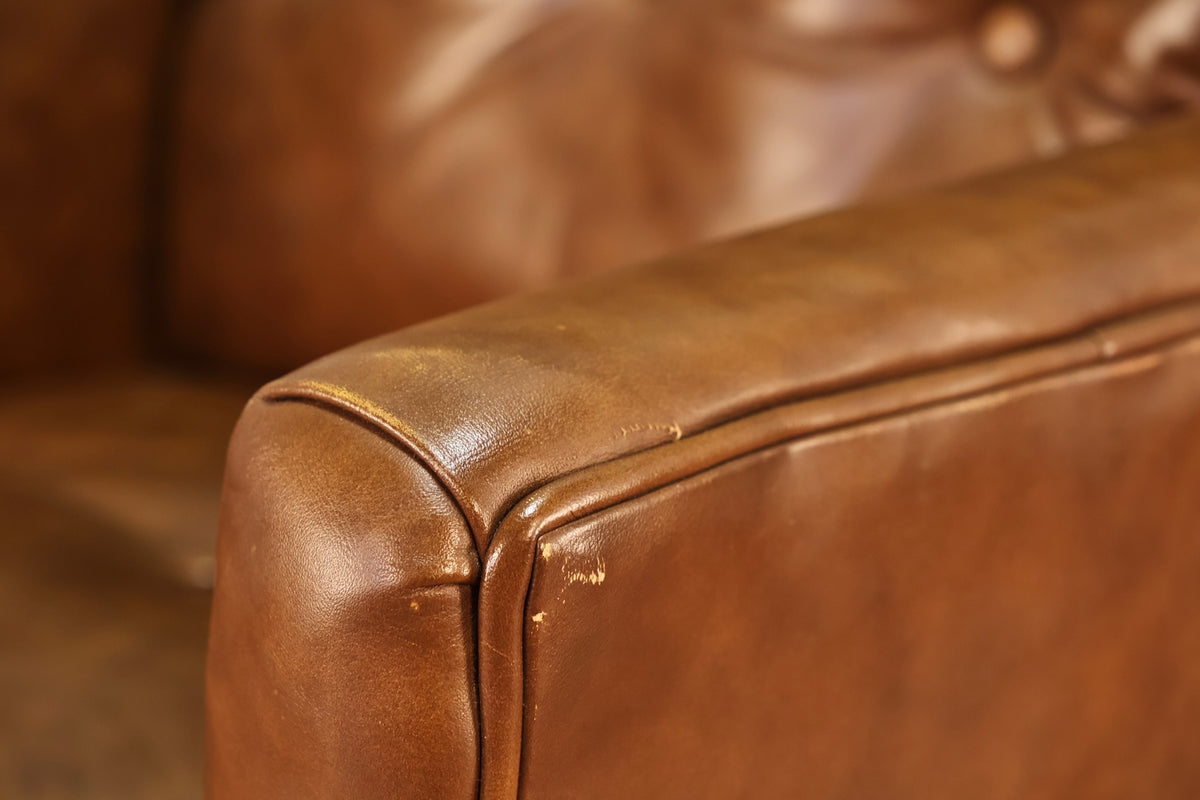 Mid Century Sepia Vinyl Executive Desk Chair