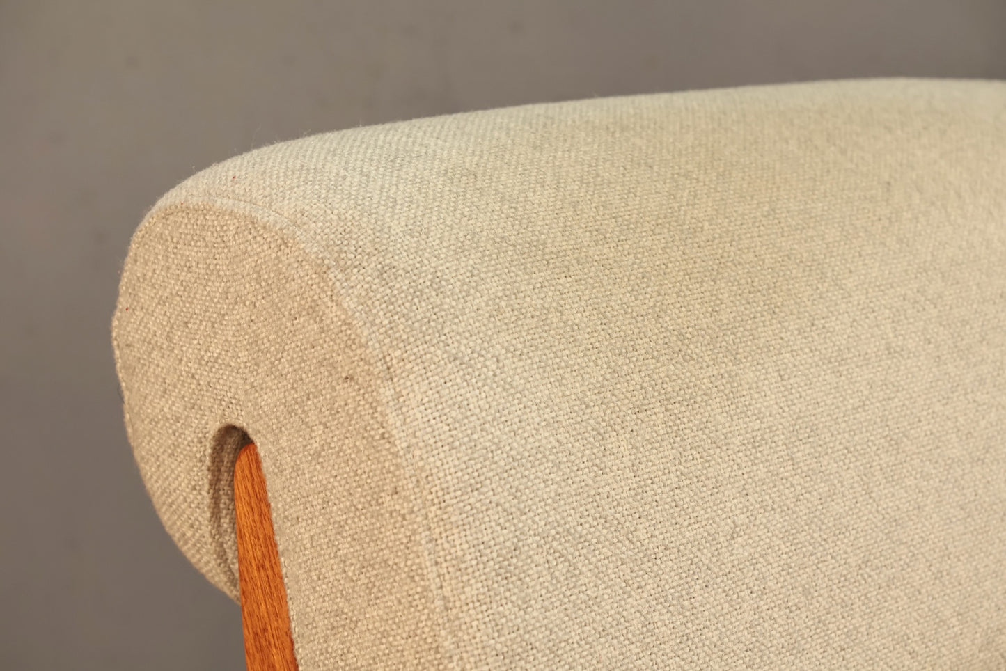 Danish Teak & Pale Gray Loveseat