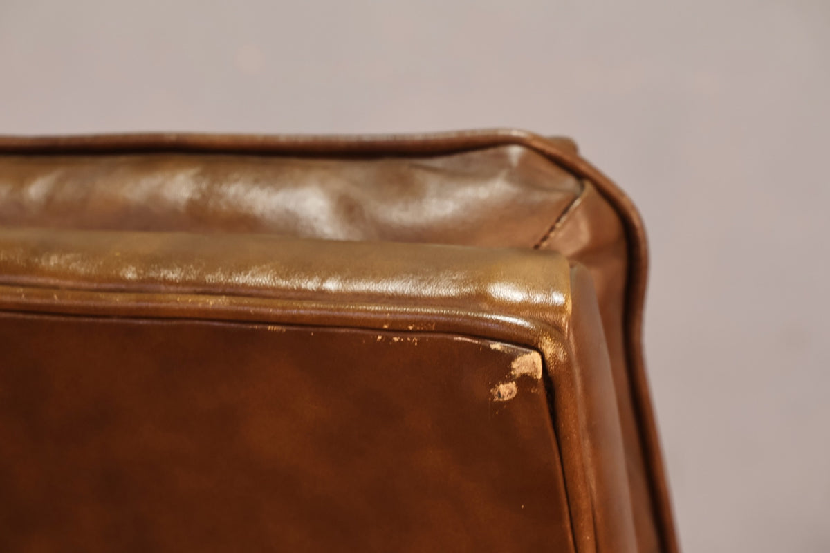 Mid Century Sepia Vinyl Executive Desk Chair