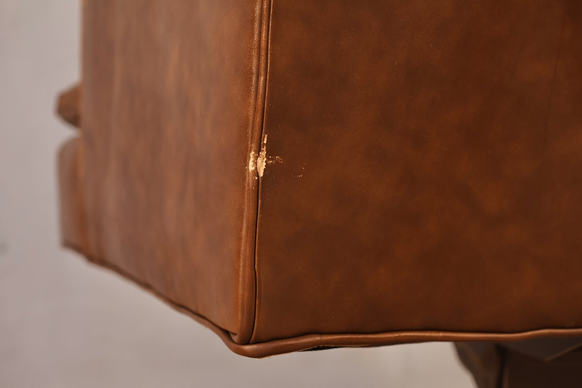 Mid Century Sepia Vinyl Executive Desk Chair