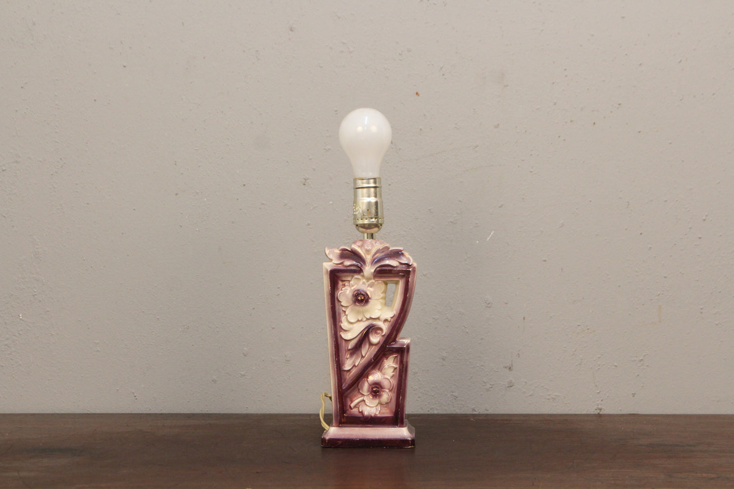 Pair of Petite Purple Flower Table Lamps