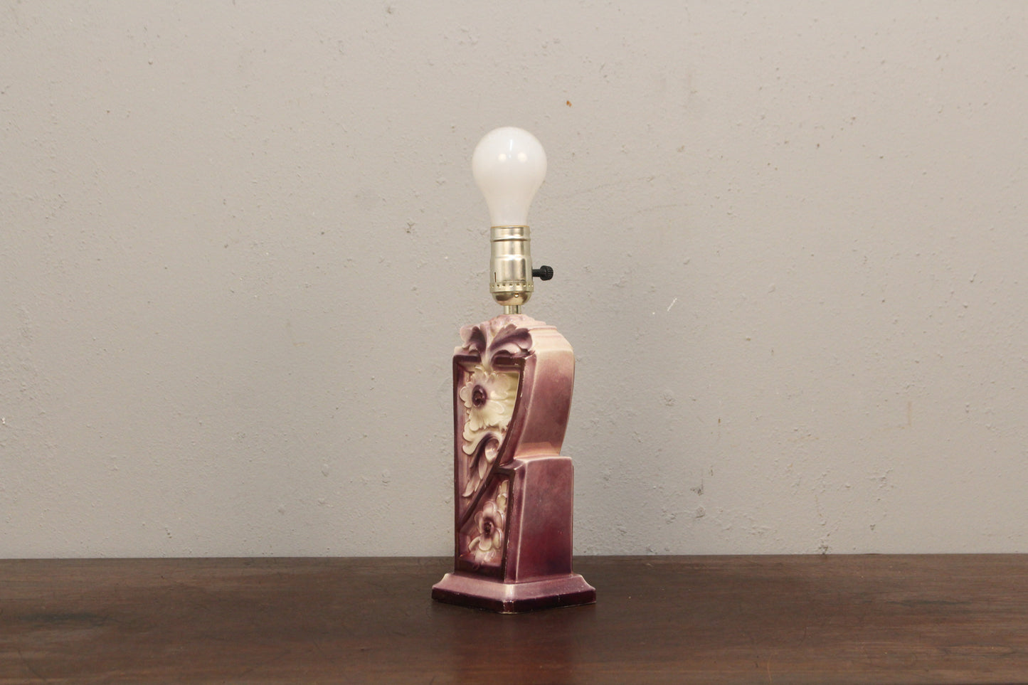 Pair of Petite Purple Flower Table Lamps