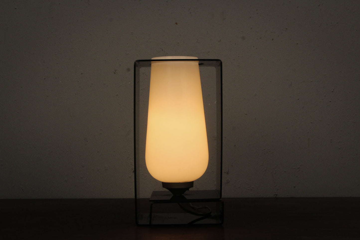 Smoked Acrylic & Glass Table Lamp