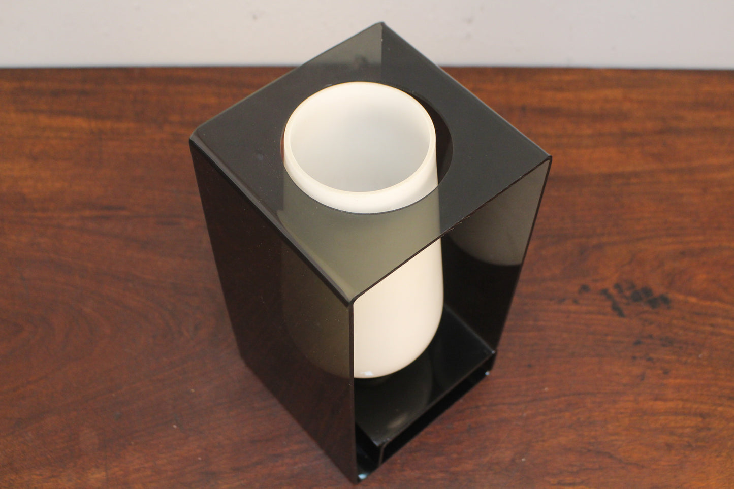 Smoked Acrylic & Glass Table Lamp