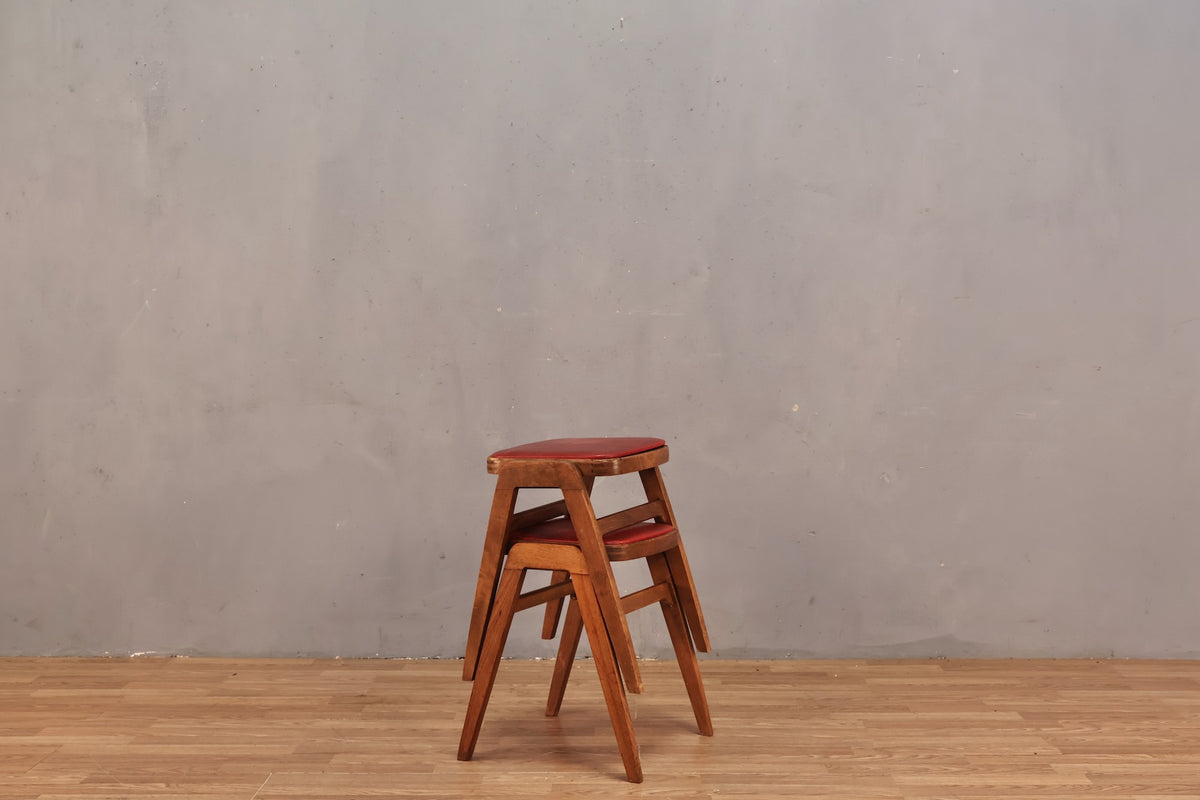 Pair of 1950s Benchairs Stacking Stools