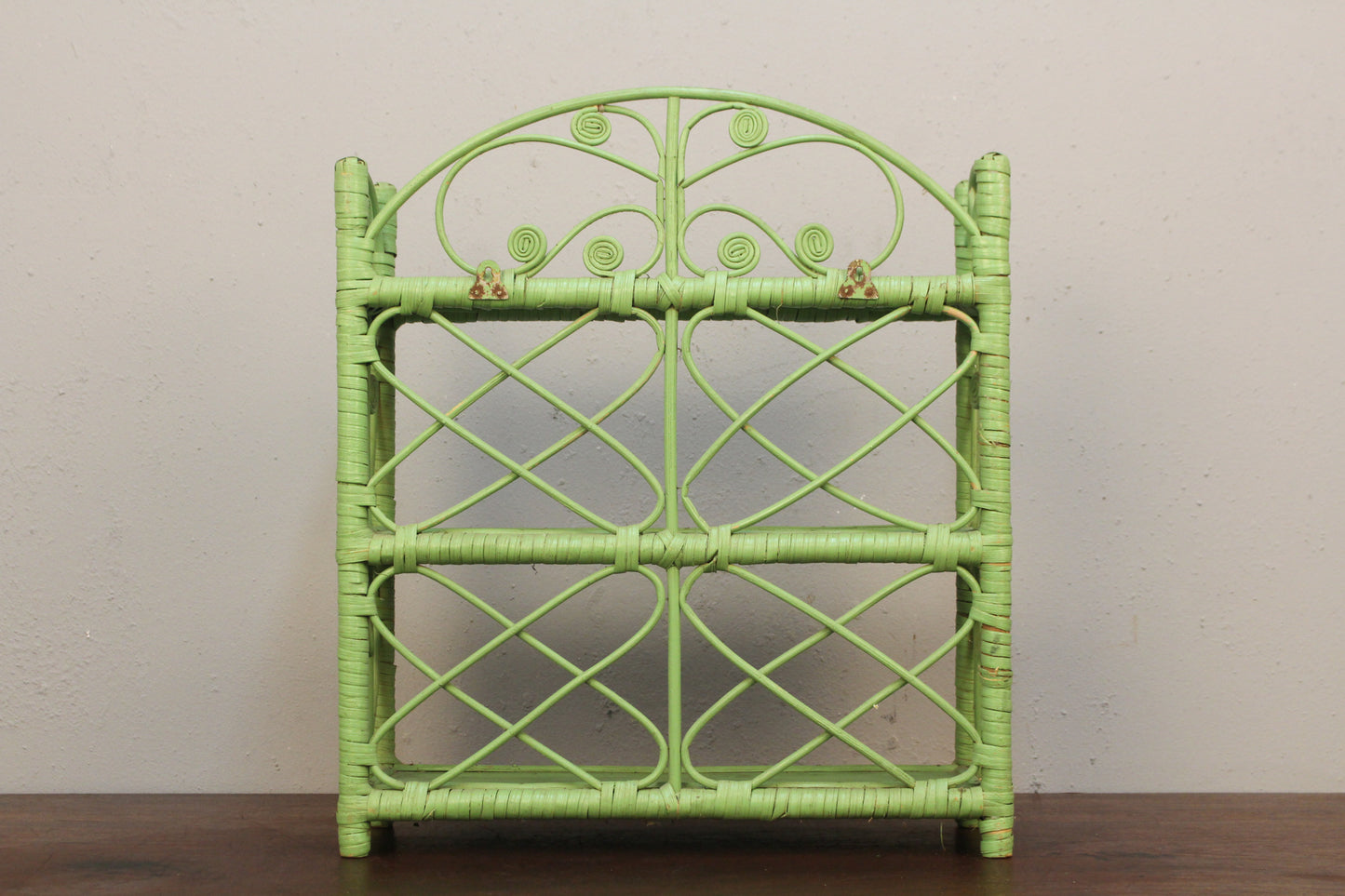 Mint Green Rattan Shelf