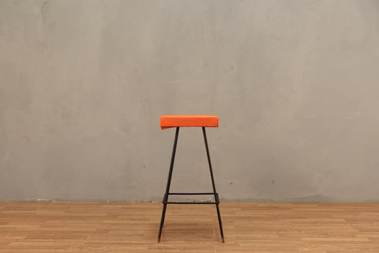 Atomic "Orange Chiclet" Counter Stool