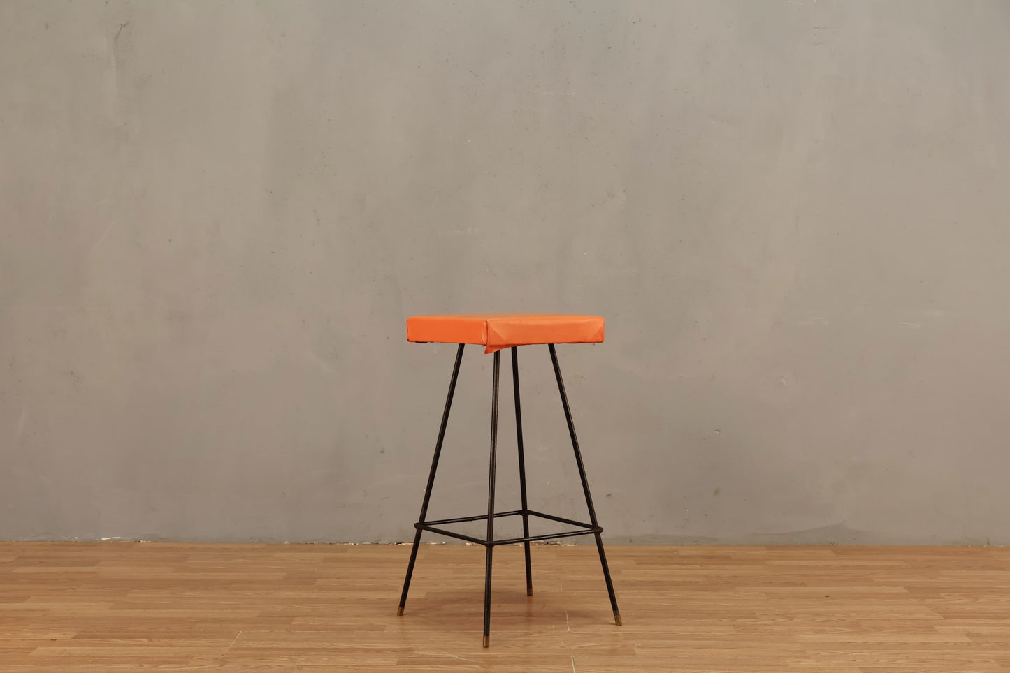 Atomic "Orange Chiclet" Counter Stool