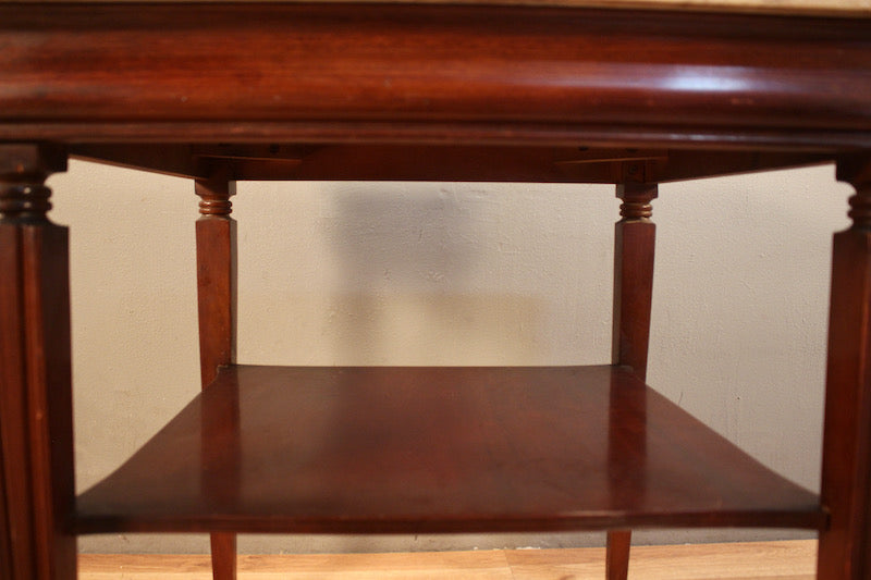 Marble & Mahogany Square End Table - ONLINE ONLY