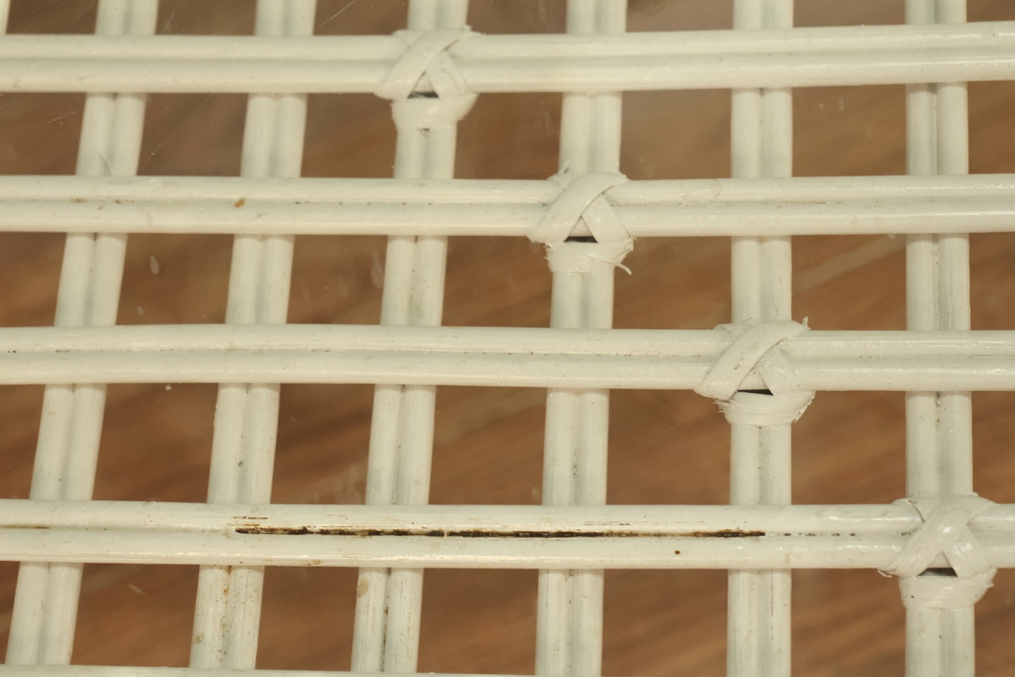 White Wicker & Glass Coffee Table - ONLINE ONLY