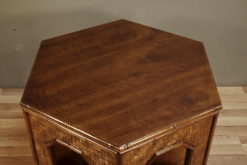 Lane Hexagon Walnut End Table - ONLINE ONLY