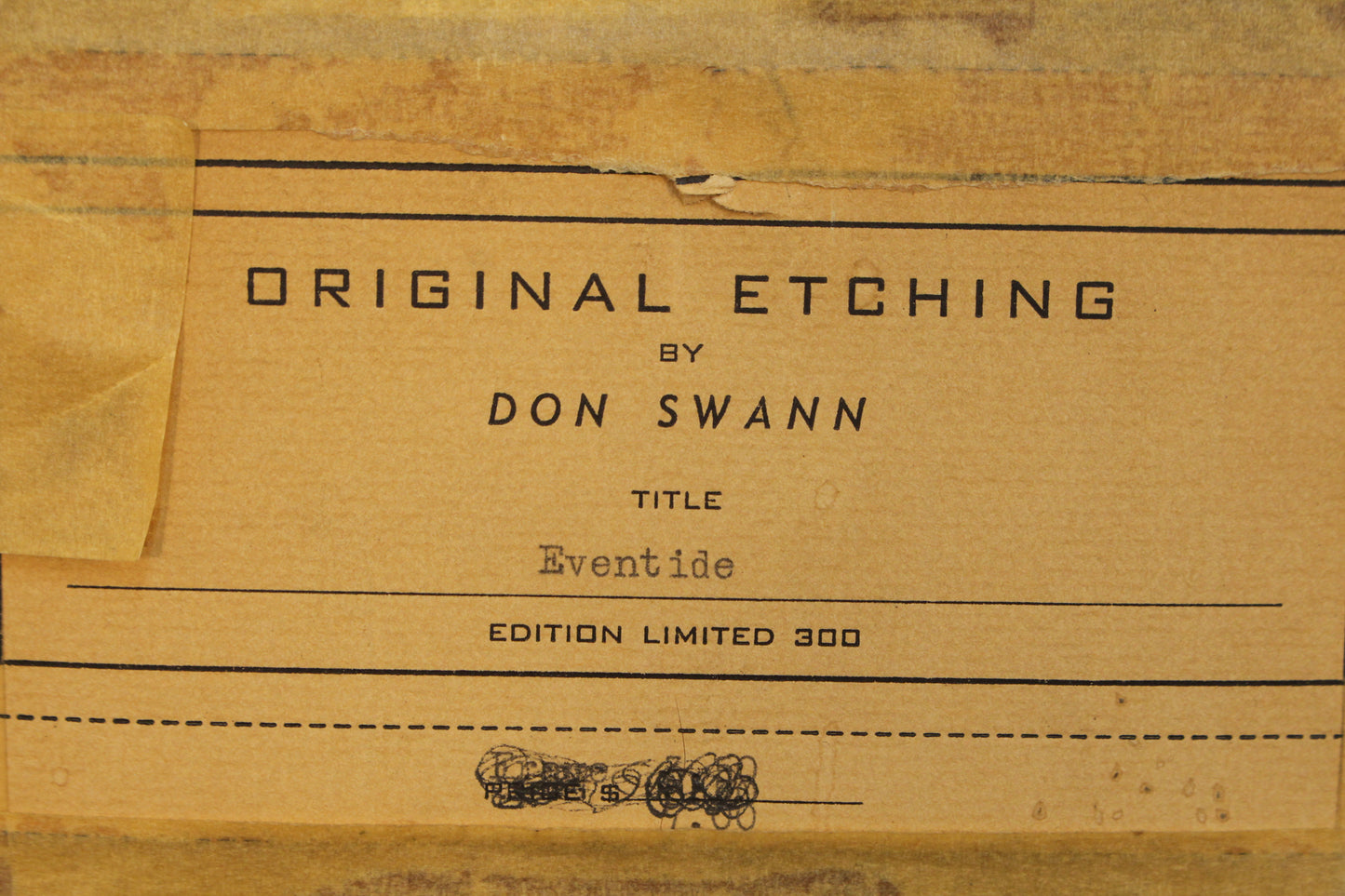Small "Eventide" Don Swann Etching