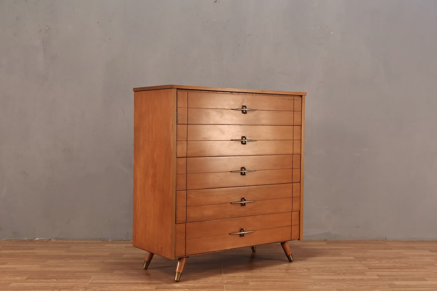 Mid Century 5-Drawer Highboy Dresser - ONLINE ONLY